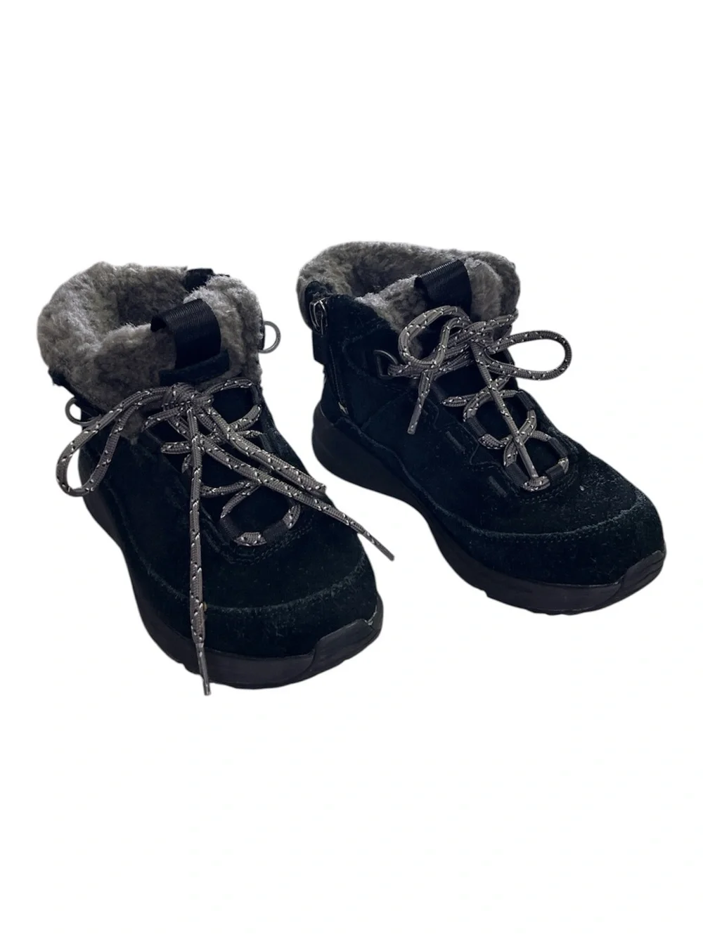 UGG Kids TerreTrail Cozy Lace Black Suede Waterproof Winter Boots Size 3 Kids EU